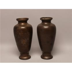 Pair Antique Japanese Lacquer Vases