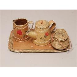 Fine Porcupine WQuill & Bark Tea Service