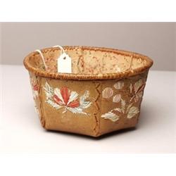 19th C. Porcupine Quill & Bak Basket
