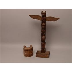 Old West Coast Carved Wood Totem