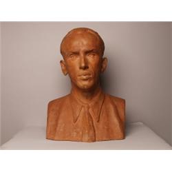 Terracotta Portrait Bust by Prof. B Dzenis