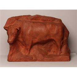 Terracotta Panel Sculpture of a Bull
