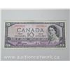 Image 1 : Bank of Canada $10 Ten Dollars DEVIL'S FACE 1954 VF Note (Coyne/Towers)
