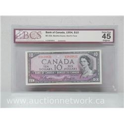 Bank of Canada 1954 $10.00 Note (BC-32b, Beattie-Coyne, Devil's Face) *BCS EXTRA FINE 45*