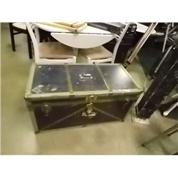 VIINTAGE TRUNK - 18 X 36 X 19" TALL - LOCK HAS BEEN REMOVED FOR CHILD SAFETY