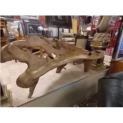 UNIQUE ALL DRIFT WOOD HAND CRAFTED BENCH - APPROX 6 ½" LONG AND 31" TALLEST AT THE BACK - RETAIL APP