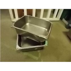 COMMERCIAL STAINLESS STEEL STEAM TABLE INSERT PAN - MED - SHALLOW - NO LID - 2 PER LOT