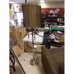 BRASS RETRO FLOOR LAMP - WITH GLASS TABLE