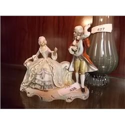 MAN & WOMAN VICTORIAN STYLE FIGURES - HAS CROWN STAMP