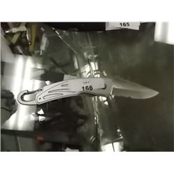 POCKET KNIFE WITH BELT CLIP - STAINLESS STEEL - NEW