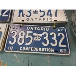 VINTAGE LICENSE PLATES - 2 TTL - 1967