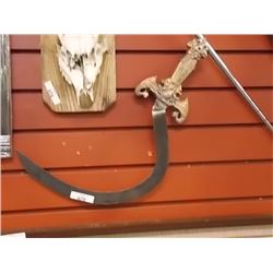 ORNATE HANDLED SICLE BLADED SWORD