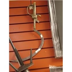 ORNATE HANDLED SICLE BLADED SWORD