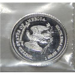 SILVER ROUNDS - 4 - .999 SILVER "USA MINT" - ALL ONE MONEY - "EAGLE" MOTIF ROUNDS - 1 GRAM EACH -