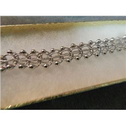 BRACLET - STERLING SILVER - FILIGREE DESIGNED WITH BOX SAFETY CLASP - RETAIL ~$225
