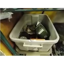 BIN OF CAMPING GEAR