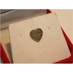 EARRING /BODY JEWELRY - NEW SINGLE PIECE - TIFFANY & CO. - STERLING SILVER HEART DESIGN - AND ENGRAV