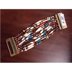 BRACLET - FIRST NATIONS BEADED WITH WOOD ENDS