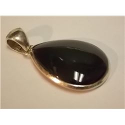 PENDANT - 925 STERLING SILVER AROUND JADE STONE - WEIGHT ~12GRAMS