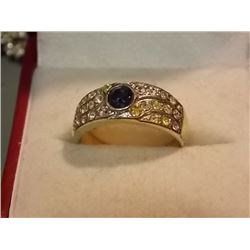 RING - NON-FEROUS - WITH RHINESTONES