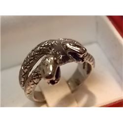 RING - NON-FEROUS - DRAGON - 2 SNAKES CROSSED
