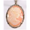 Image 1 : Vintage Shell Cameo Brooch/Pendant, stamped 800, 1 1/8" x 7/8"