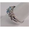Image 4 : STUNNING STERLING SILVER CARTIER STYLE RING, ROUND GENUINE SKY BLUE TOPAZ CENTER