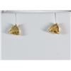 Image 1 : FABULOUS STUD EARRINGS with GENUINE 5mm TRILLION CUT CITRINE GEMSTONES