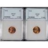 Image 1 : ( 2 ) 1942 LINCOLN CENTS, NNC SUPERB RED GEM