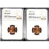 Image 1 : 1942-D & 1948-D LINCOLN CENTS, NGC MS-66 RED