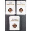 Image 1 : 1961, 1964 & 1969-D LINCOLN CENTS, NGC MS-66 RED