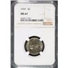 Image 1 : 1947 JEFFERSON NICKEL, NGC MS-67 POPULATION OF ( 19 ) NONE HIGHER !!