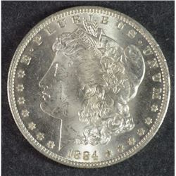 1884-O MORGAN SILVER DOLLAR, CHOICE BU+  BLAST WHITE!