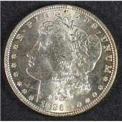 1886 MORGAN SILVER DOLLAR, CHOICE BU++