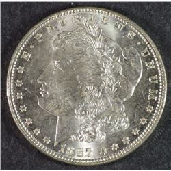 1887 MORGAN SILVER DOLLAR, CHOICE BU
