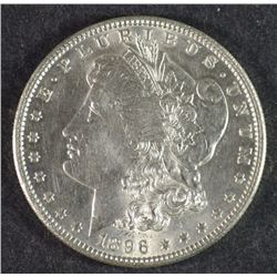 1896 MORGAN SILVER DOLLAR, CHOICE BU