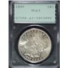 Image 1 : 1885 MORGAN SILVER DOLLAR, PCGS MS-63  OLD "RATTLER" HOLDER