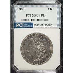 1899-S MORGAN SILVER DOLLAR, PCI  CHOICE BU PL