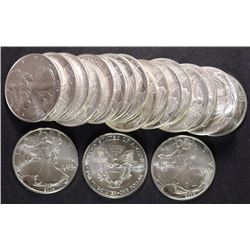 ORIGINAL UNCIRCULATED  MINT ROLL OF 2004 AMERICAN SILVER EAGLES