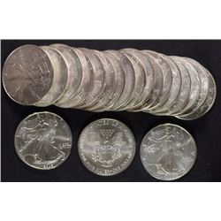 ORIGINAL UNCIRCULATED  MINT ROLL OF 2005 AMERICAN SILVER EAGLES