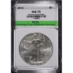 2014 AMERICAN SILVER EAGLE, PCSS PERFECT GEM BU