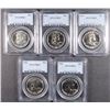 Image 1 : ( 5 ) 1961 FRANKLIN HALF DOLLARS, PCGS  PR-65