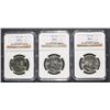 Image 1 : ( 3 ) 1963 FRANKLIN HALF DOLLARS, NGC MS-64