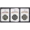 Image 1 : 1958, 1963 & 1963-D FRANKLIN HALF DOLLARS, NGC  MS-64