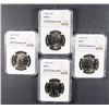 Image 1 : ( 4 ) NGC GRADED MS-66 KENNEDY HALF DOLLARS: 1988-P ( 2 ) 1988-D & ( 1 ) 1989-D