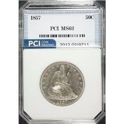 1857 SEATED HALF DOLLAR, PCI CHOICE BU