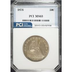 1876 SEATED HALF DOLLAR, PCI CHOICE BU