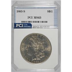 1883-S MORGAN DOLLAR PCI CH BU  TONING