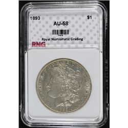 1893 MORGAN DOLLAR RNG AU BU