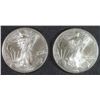 Image 1 : ( 2 ) GEM BU 2001 AMERICAN SILVER EAGLES
